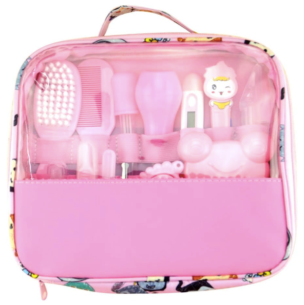 Baby Care Kit 13-Piece Set – Nail Clipper, Thermometer, Comb, Brush & Grooming Tools