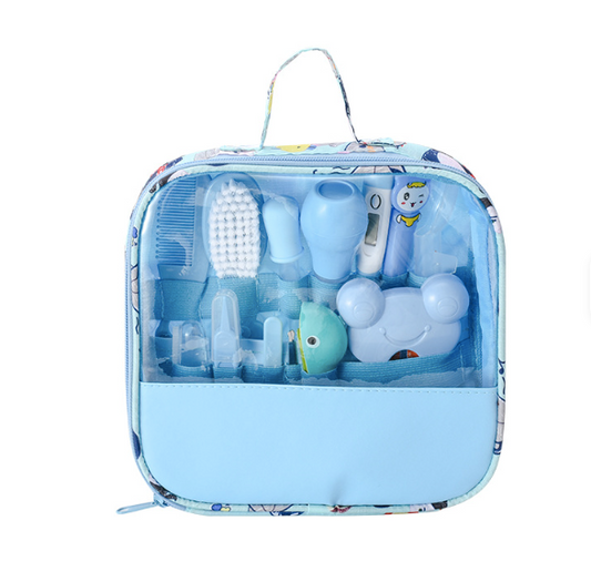 Baby Care Kit 13-Piece Set – Nail Clipper, Thermometer, Comb, Brush & Grooming Tools