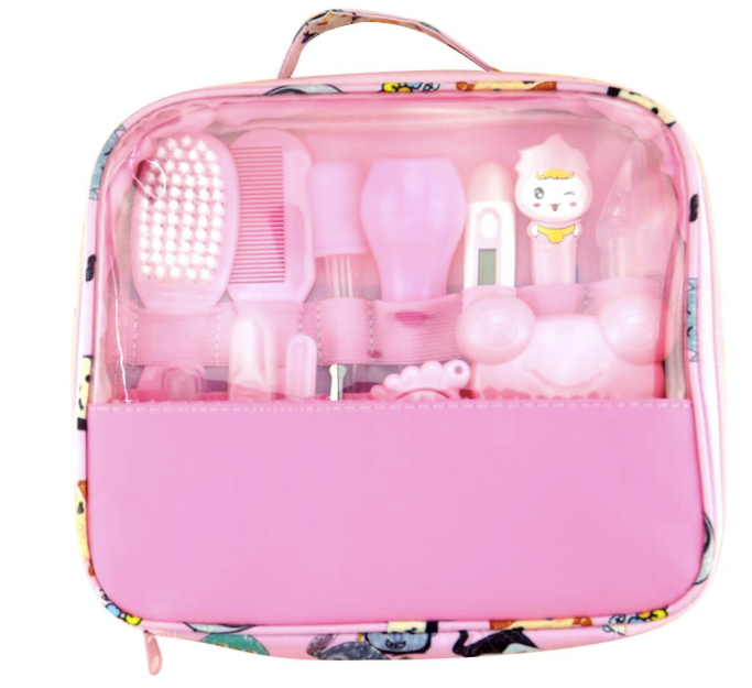 Baby Care Kit 13-Piece Set – Nail Clipper, Thermometer, Comb, Brush & Grooming Tools